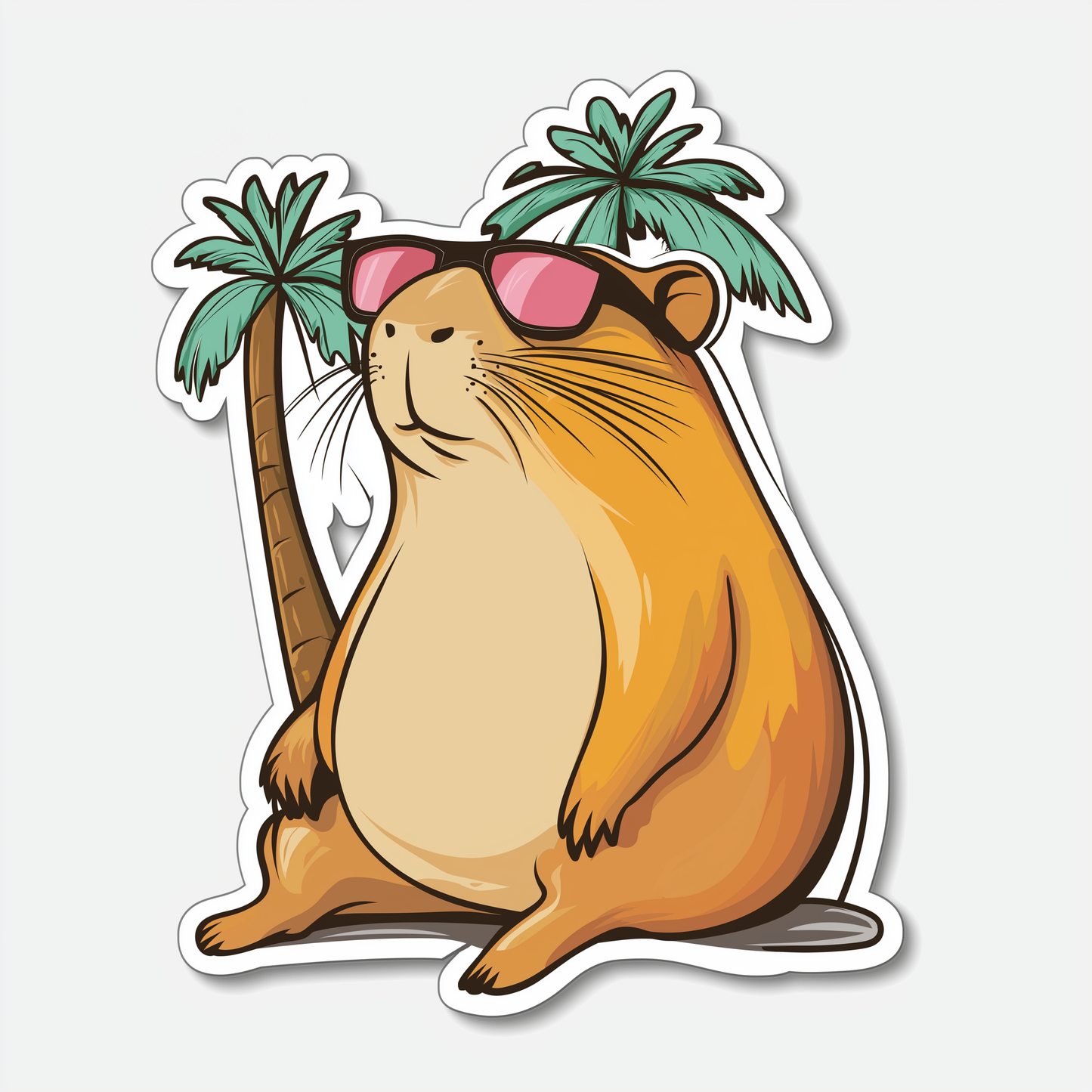 Capybara Sticker Die Cut and Kiss Cut Sonnenbrille