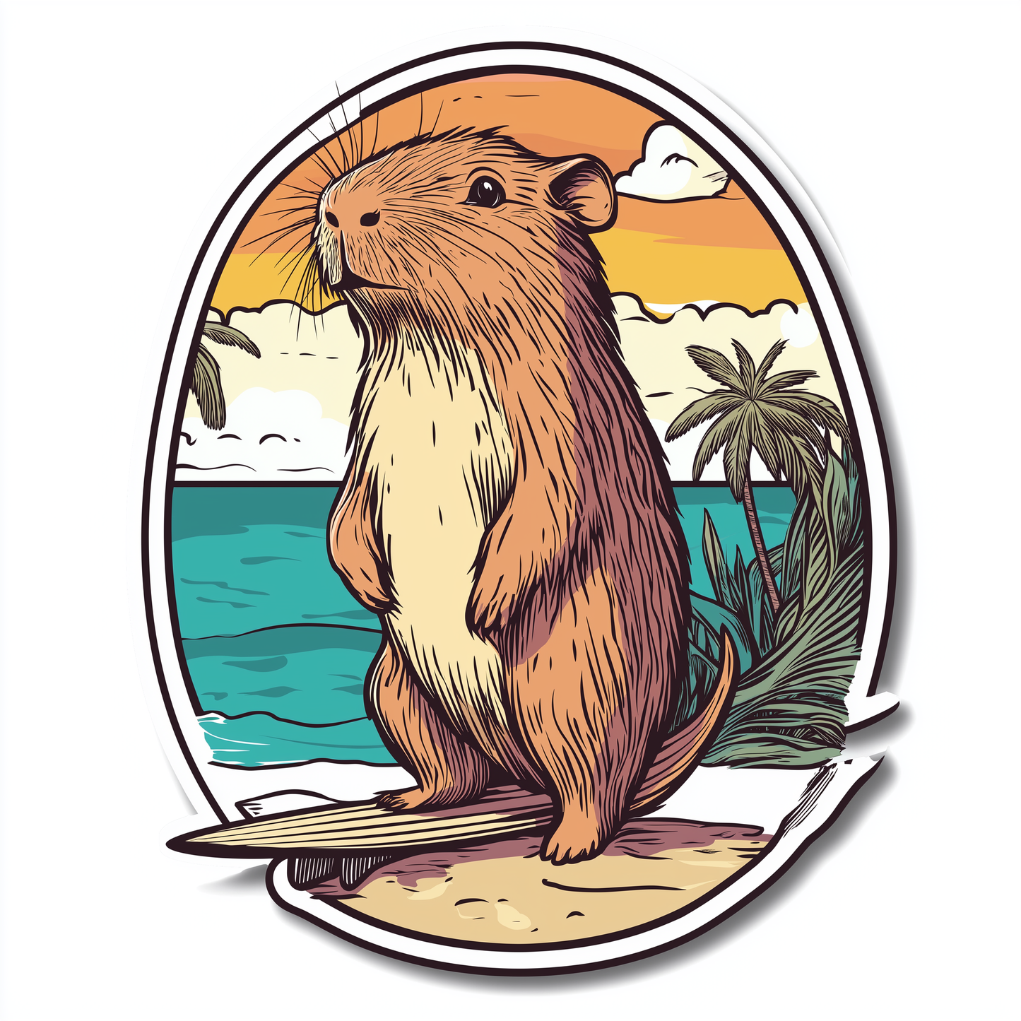 Capybara Sticker Die Cut and Kiss Cut Strand