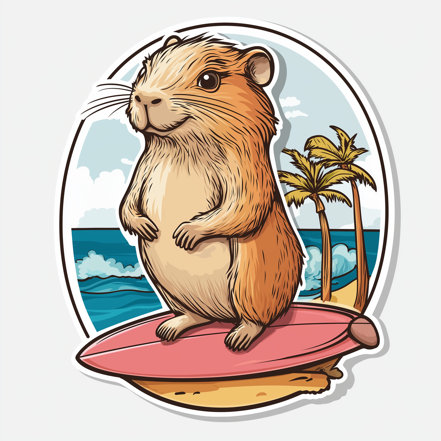 Capybara Sticker Die Cut and Kiss Cut