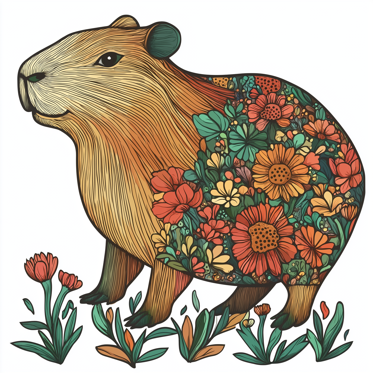 Capybara Sticker Die Cut and Kiss Cut