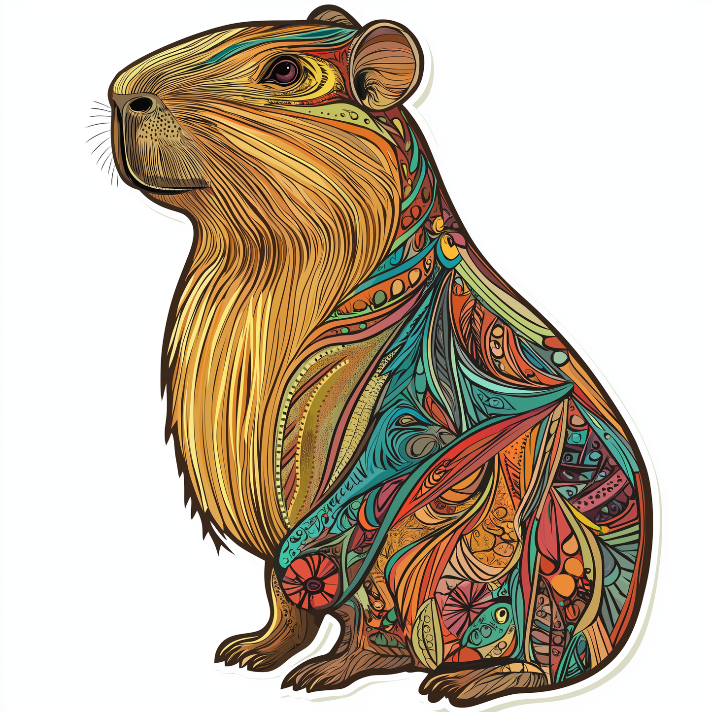 Capybara Sticker Die Cut and Kiss Cut