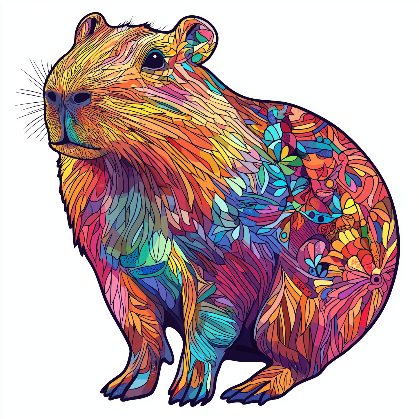 Capybara Sticker Die Cut and Kiss Cut
