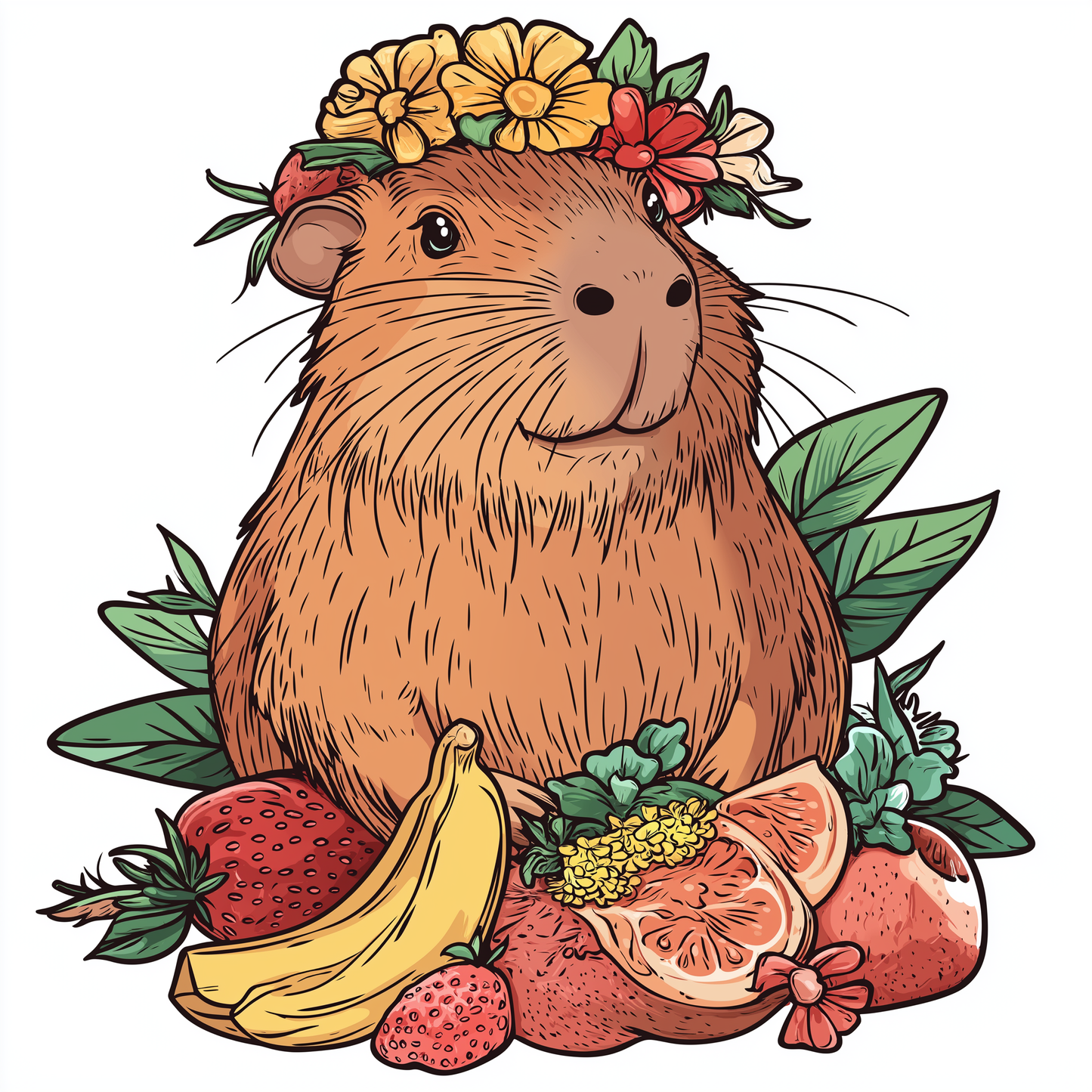 Capybara Sticker Die Cut and Kiss Cut Früchte Banane