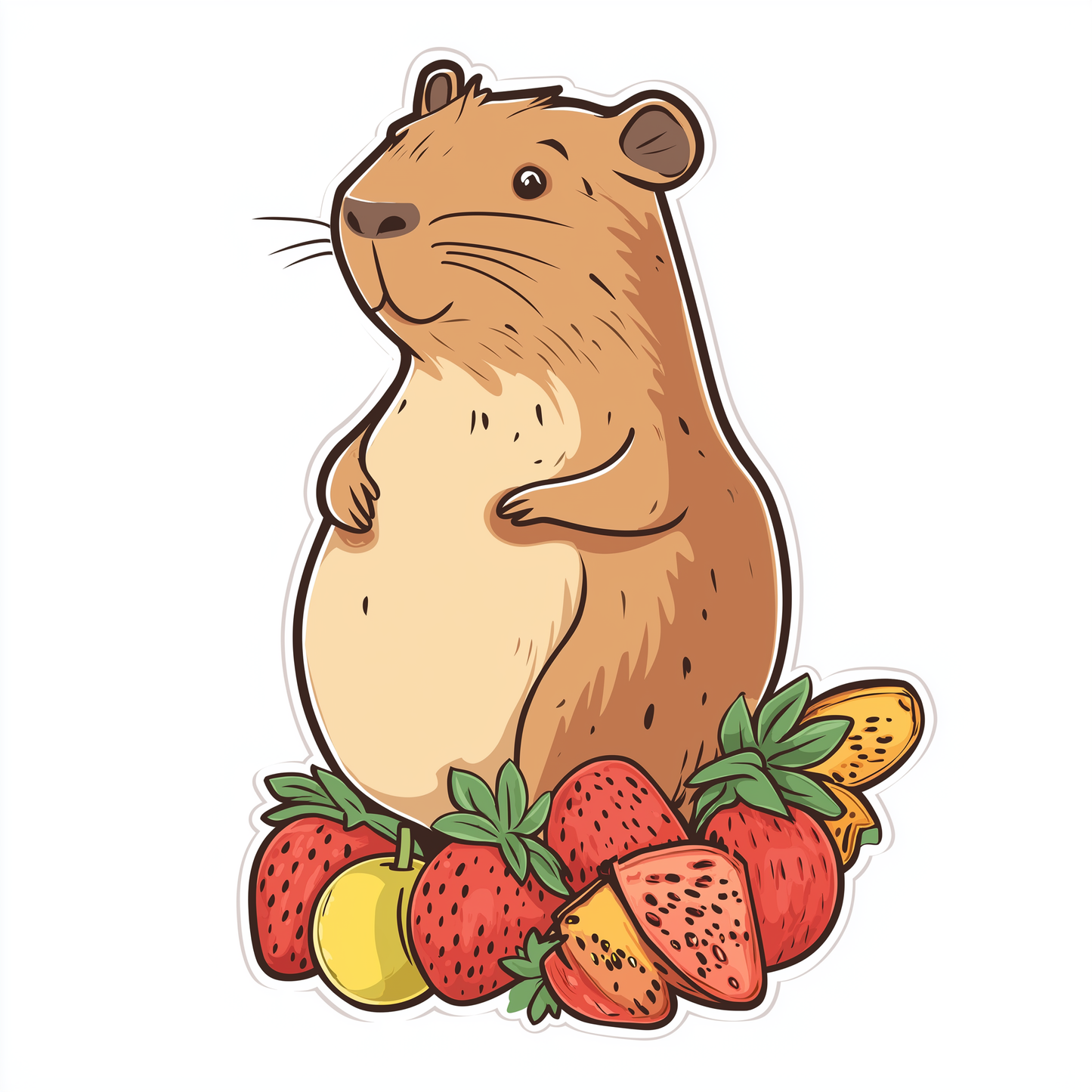 Capybara Sticker Die Cut and Kiss Cut Früchte