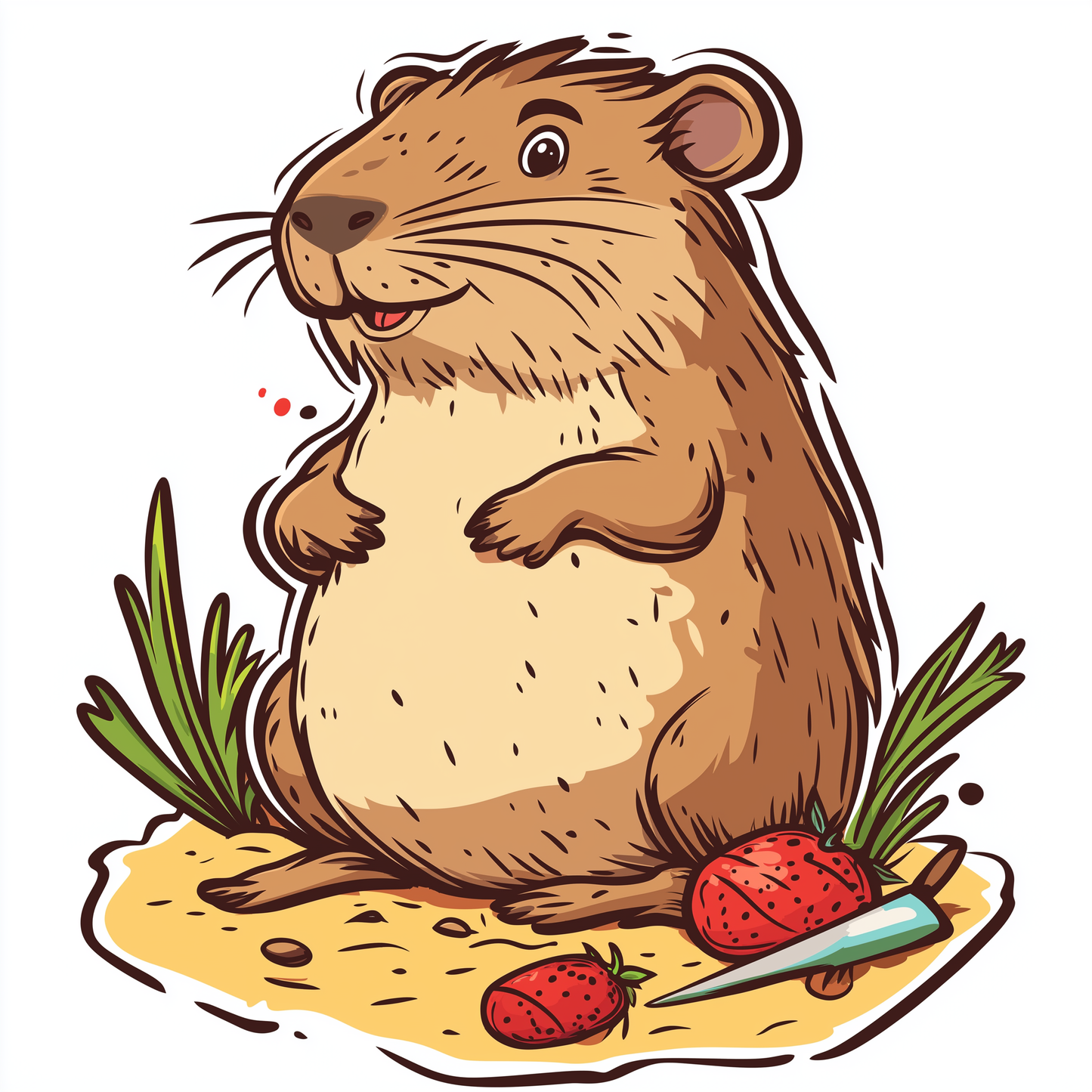 Capybara Sticker Die Cut and Kiss Cut