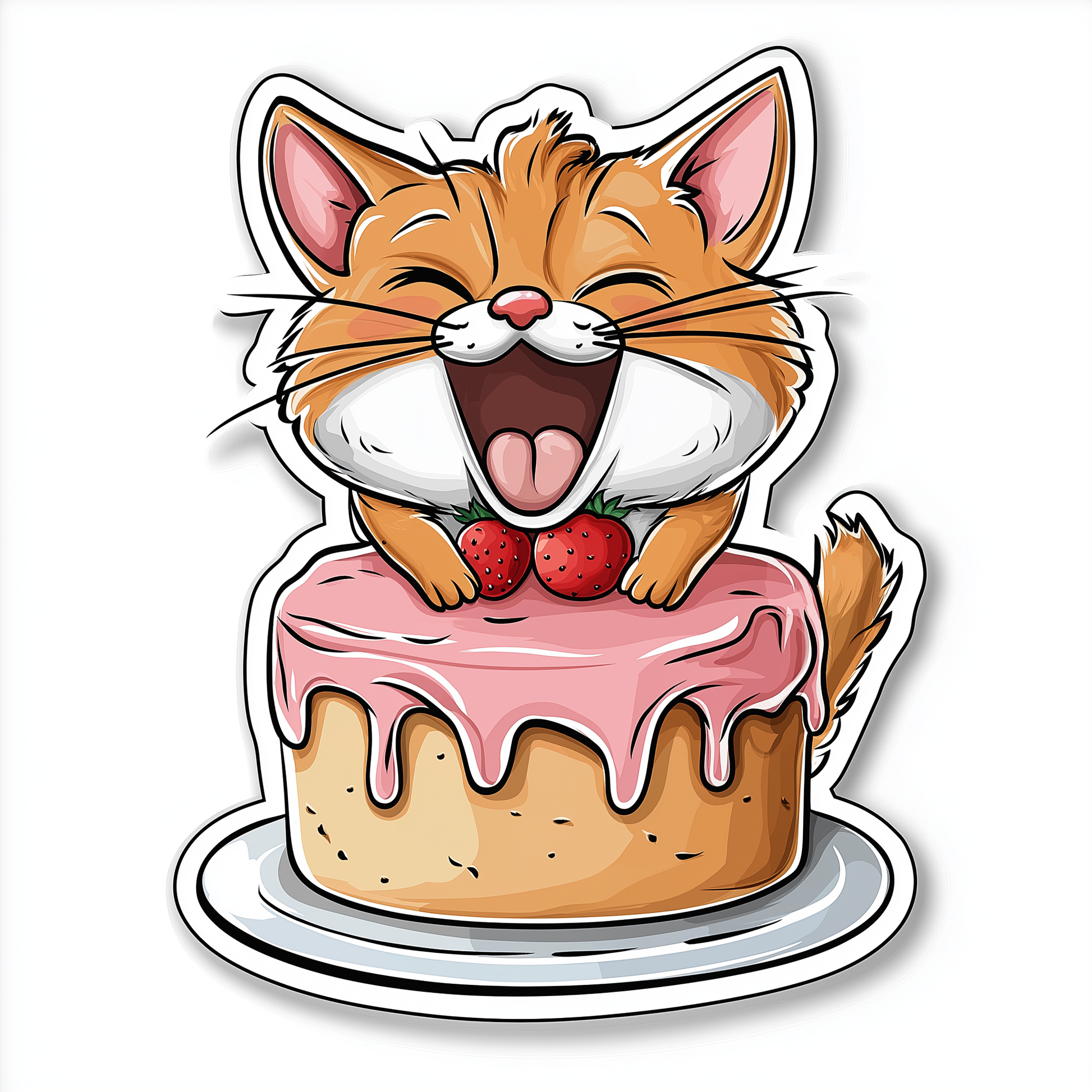 Katzen Sticker Die Cut Kuchen