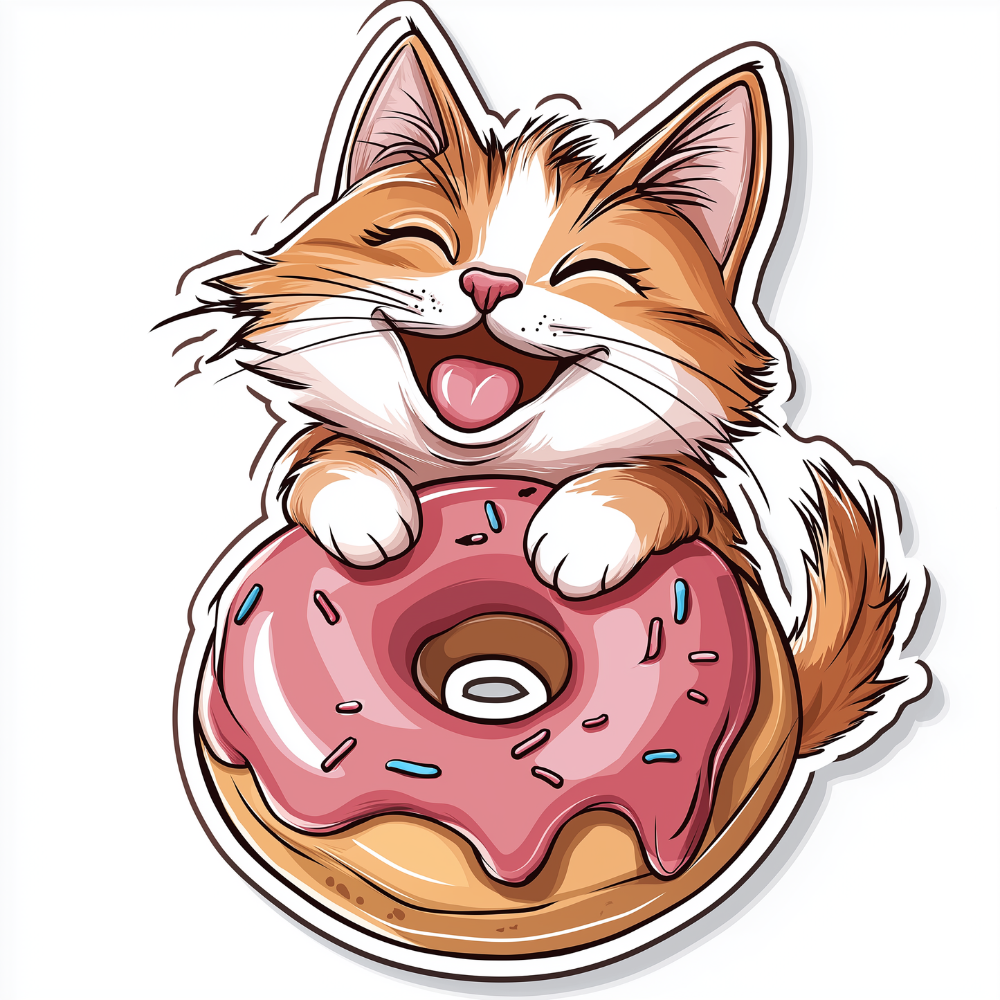 Katzen Sticker Die Cut Donut
