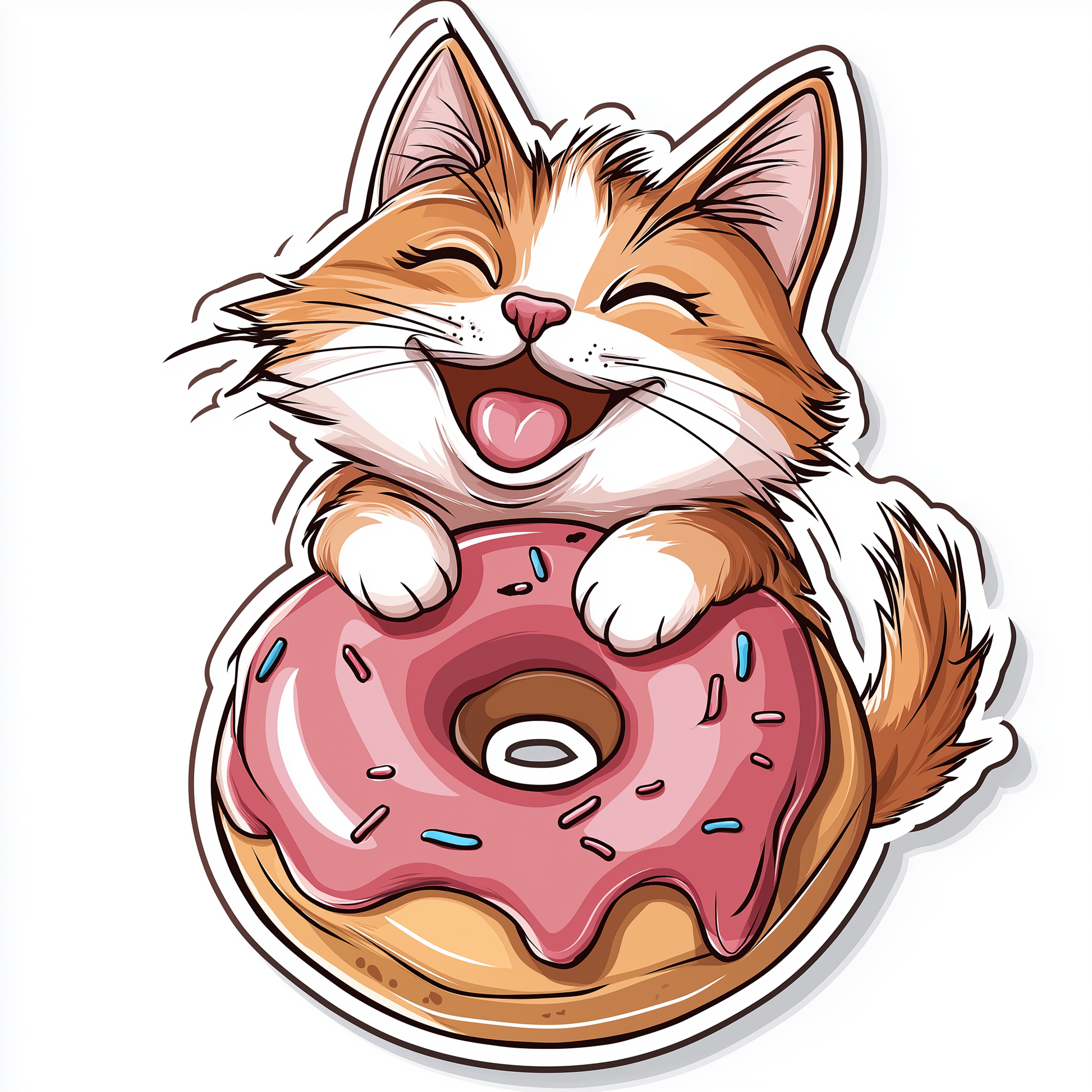 Katzen Sticker Die Cut Donut
