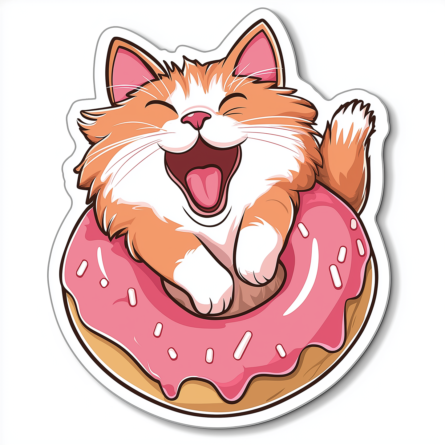 Katzen Sticker Die Cut Donut