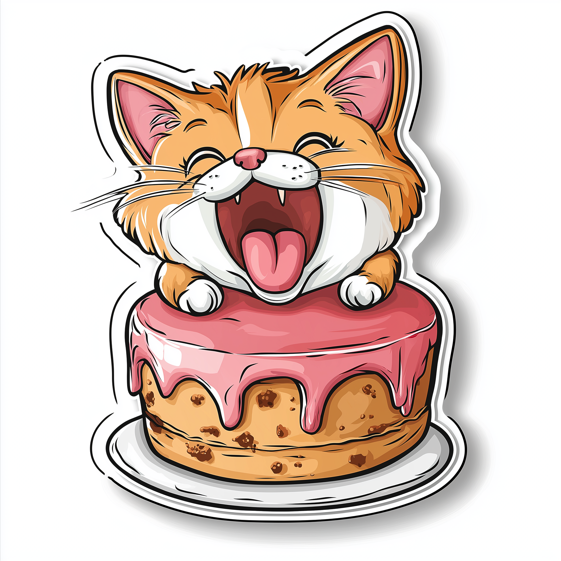 Katzen Sticker Die Cut Kuchen