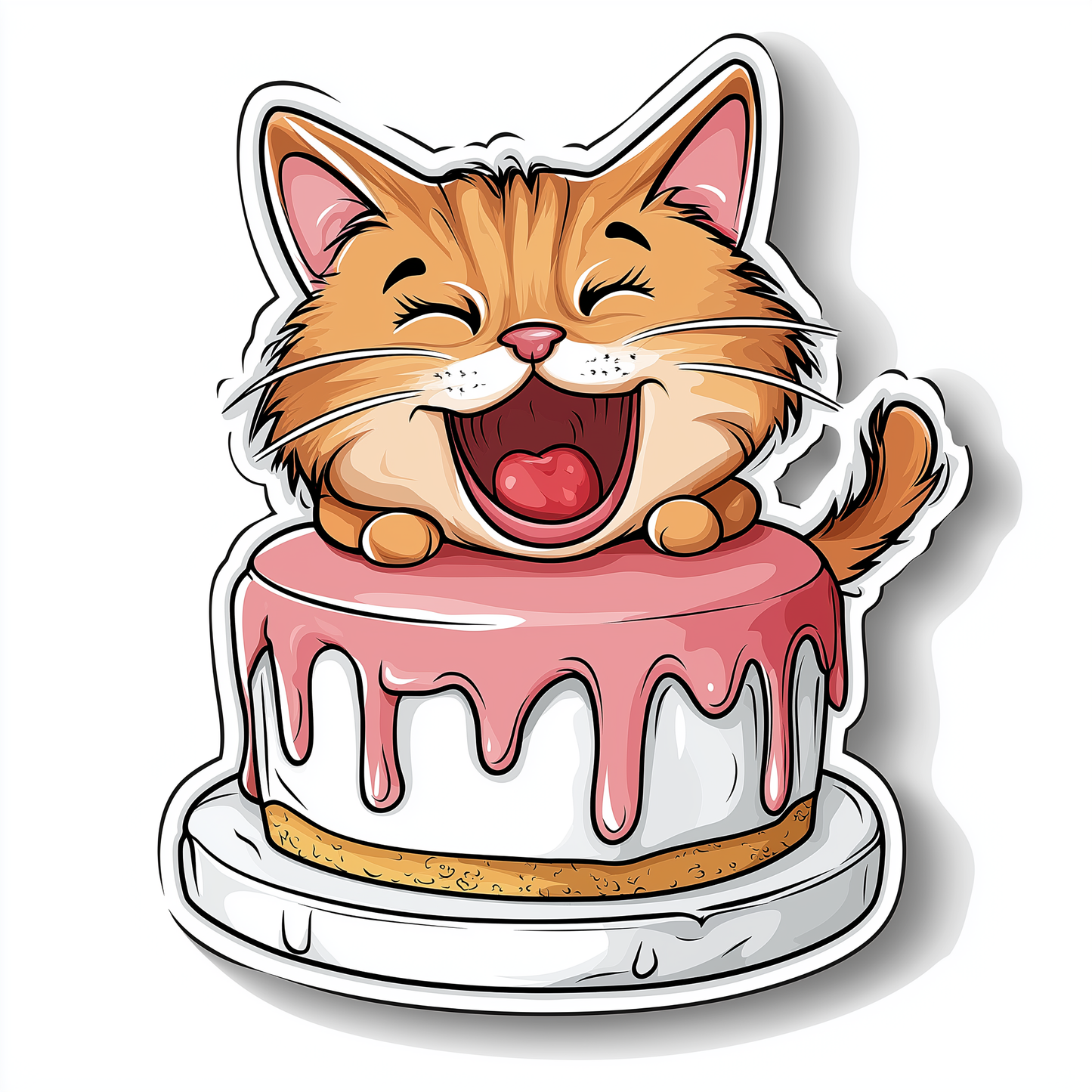 Katzen Sticker Die Cut Kuchen